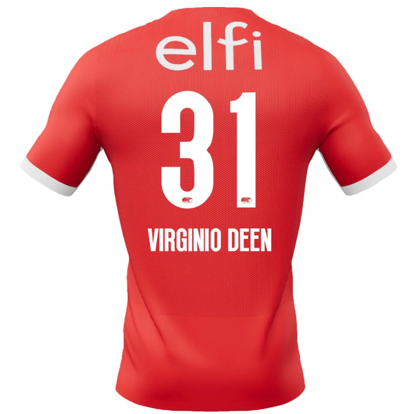 Danxen Mujer Camiseta Daniël Virginio Deen #31 Rojo Blanco 1ª Equipación 2024/25 La Camisa