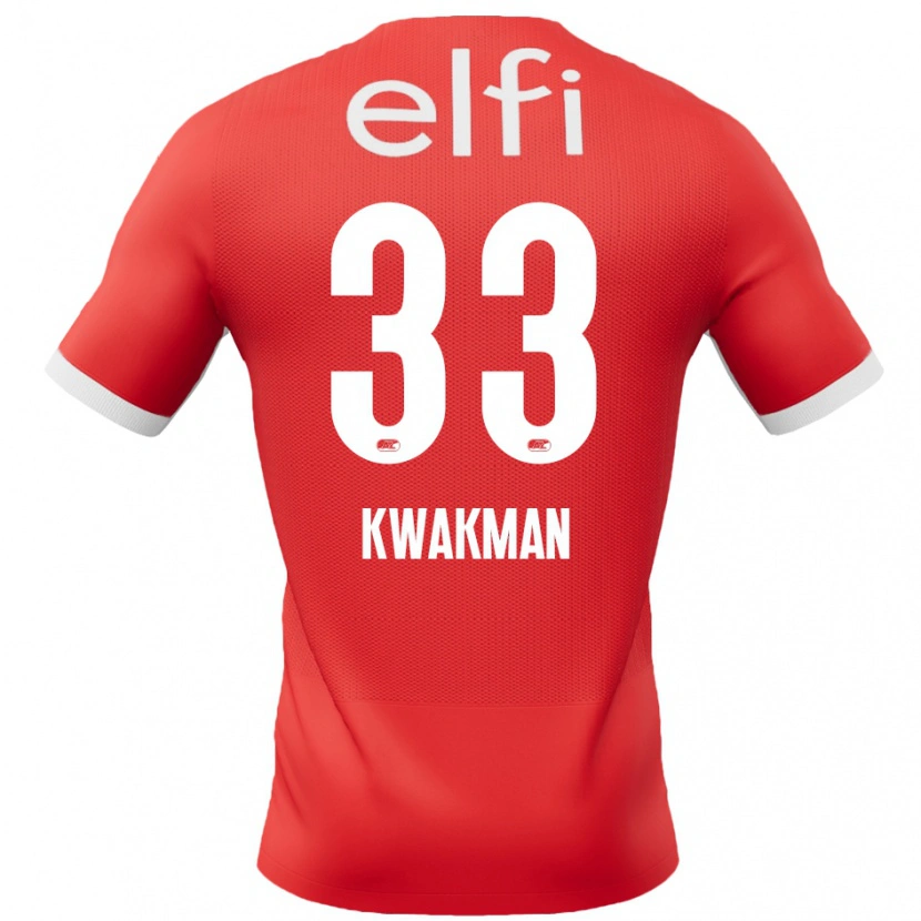 Danxen Mujer Camiseta Dave Kwakman #33 Rojo Blanco 1ª Equipación 2024/25 La Camisa