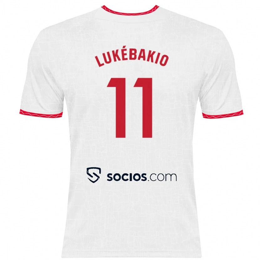 Danxen Mujer Camiseta Dodi Lukébakio #11 Blanco Rojo 1ª Equipación 2024/25 La Camisa