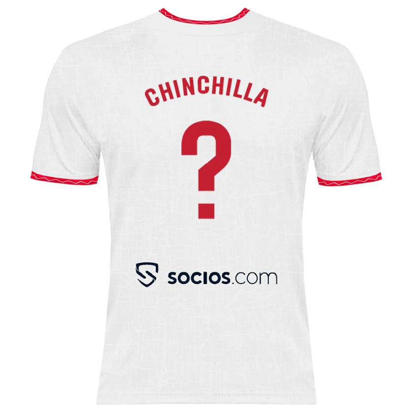 Danxen Mujer Camiseta Gustavo Chinchilla #0 Blanco Rojo 1ª Equipación 2024/25 La Camisa