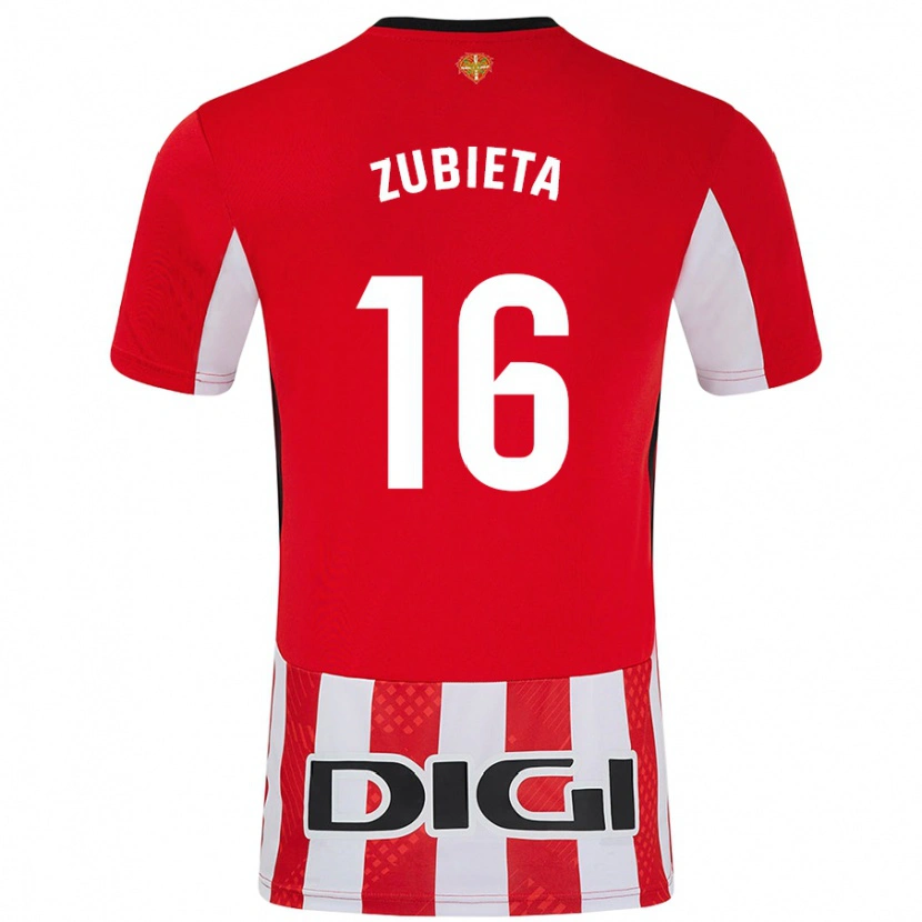 Danxen Mujer Camiseta Maite Zubieta #16 Rojo Blanco 1ª Equipación 2024/25 La Camisa