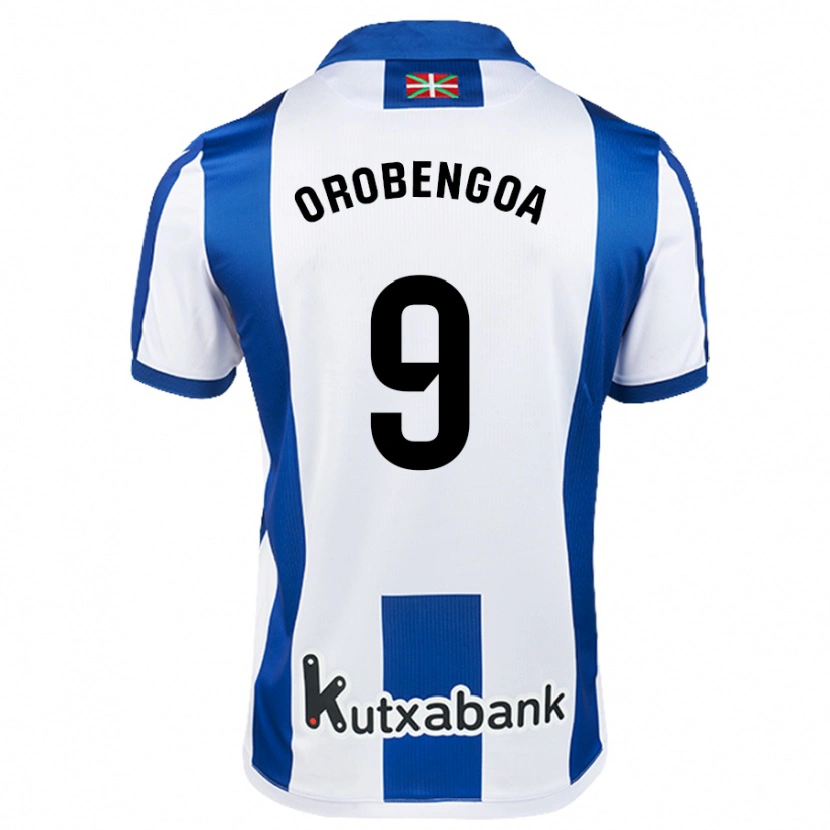 Danxen Mujer Camiseta Ekain Orobengoa #9 Blanco Azul 1ª Equipación 2024/25 La Camisa