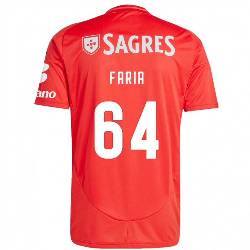 Danxen Mujer Camiseta Hugo Faria #64 Rojo Blanco 1ª Equipación 2024/25 La Camisa