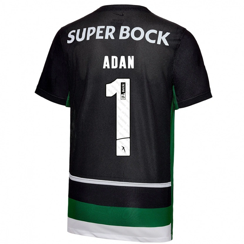 Danxen Mujer Camiseta Antonio Adán #1 Negro Blanco Verde 1ª Equipación 2024/25 La Camisa