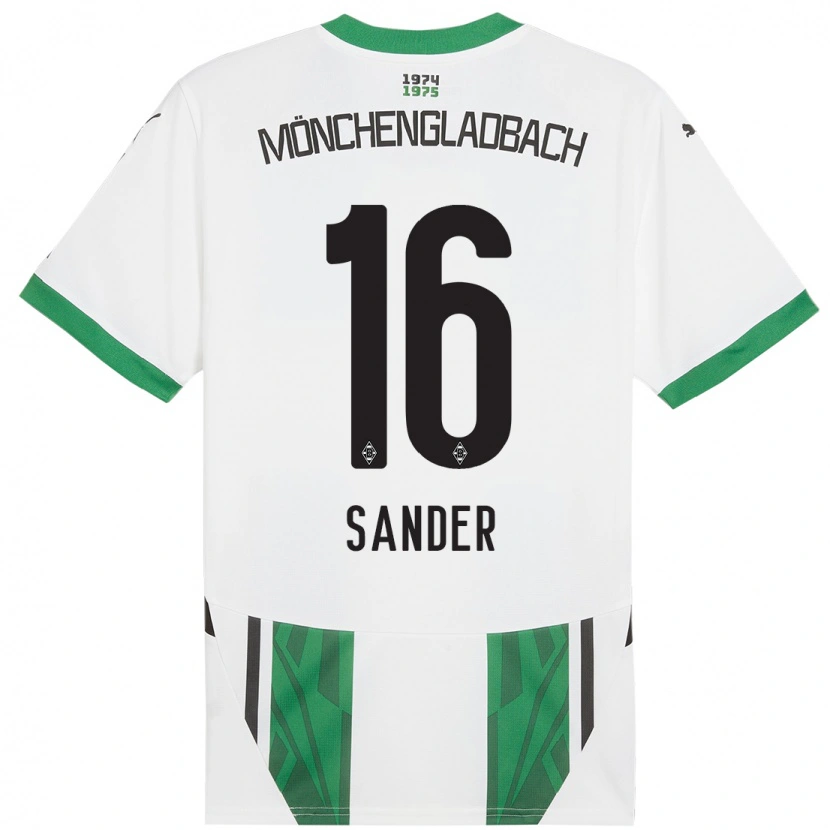 Danxen Mujer Camiseta Philipp Sander #16 Blanco Verde 1ª Equipación 2024/25 La Camisa