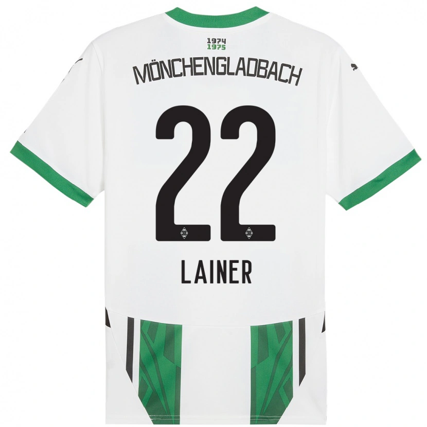 Danxen Mujer Camiseta Stefan Lainer #22 Blanco Verde 1ª Equipación 2024/25 La Camisa