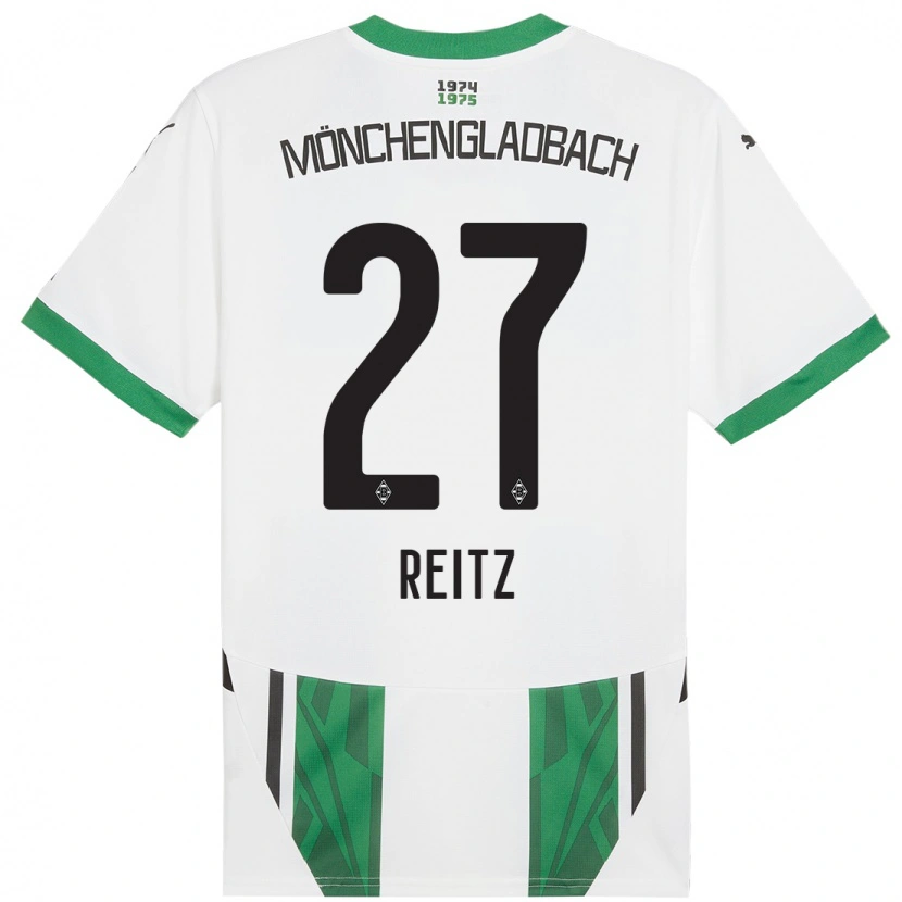 Danxen Mujer Camiseta Rocco Reitz #27 Blanco Verde 1ª Equipación 2024/25 La Camisa