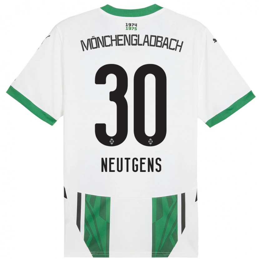 Danxen Mujer Camiseta Maximilian Neutgens #30 Blanco Verde 1ª Equipación 2024/25 La Camisa