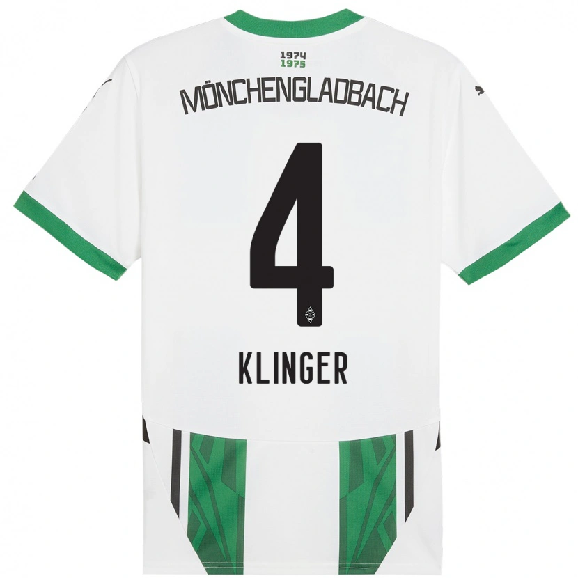 Danxen Mujer Camiseta Nina Klinger #4 Blanco Verde 1ª Equipación 2024/25 La Camisa