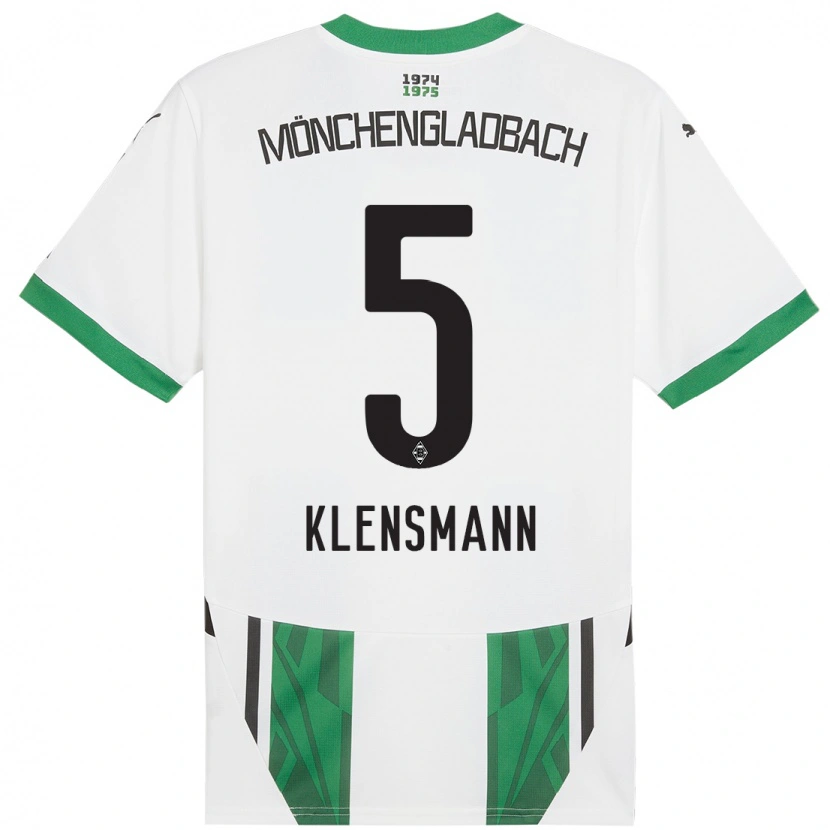 Danxen Mujer Camiseta Paula Klensmann #5 Blanco Verde 1ª Equipación 2024/25 La Camisa