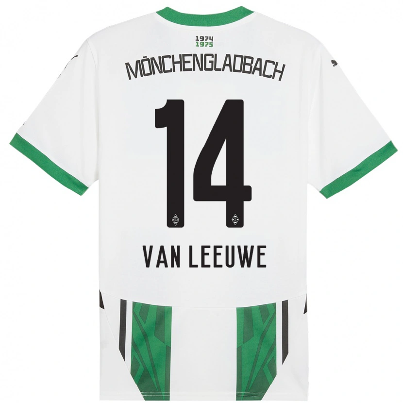 Danxen Mujer Camiseta Kyra Van Leeuwe #14 Blanco Verde 1ª Equipación 2024/25 La Camisa