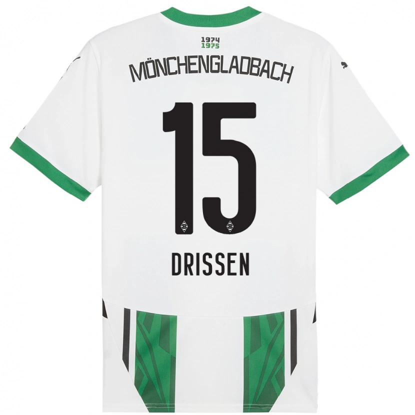 Danxen Mujer Camiseta Sam Drissen #15 Blanco Verde 1ª Equipación 2024/25 La Camisa