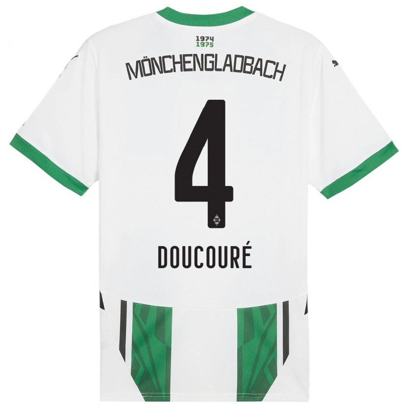 Danxen Mujer Camiseta Mamadou Doucouré #4 Blanco Verde 1ª Equipación 2024/25 La Camisa