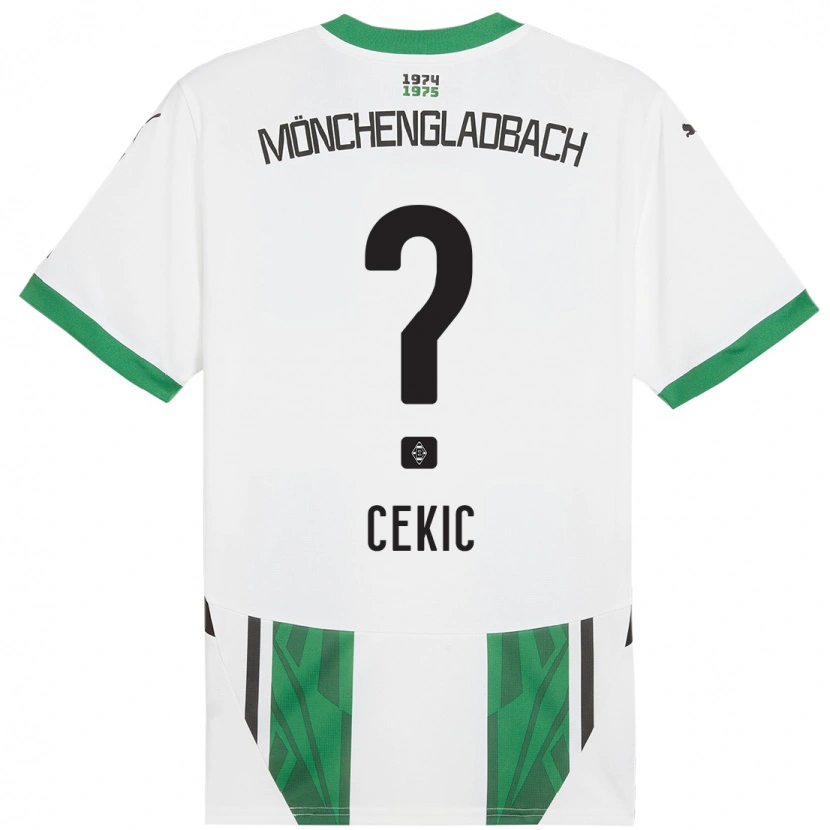 Danxen Mujer Camiseta Adnan Cekic #0 Blanco Verde 1ª Equipación 2024/25 La Camisa