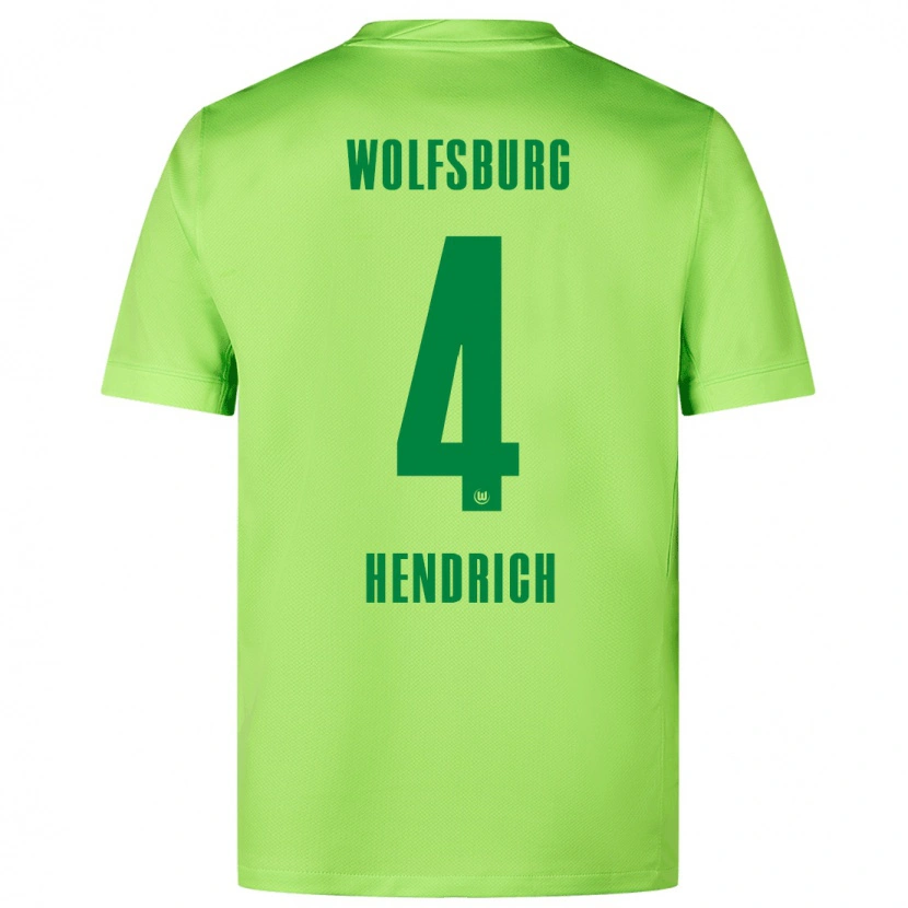 Danxen Mujer Camiseta Kathrin Hendrich #4 Verde Fluorescente 1ª Equipación 2024/25 La Camisa