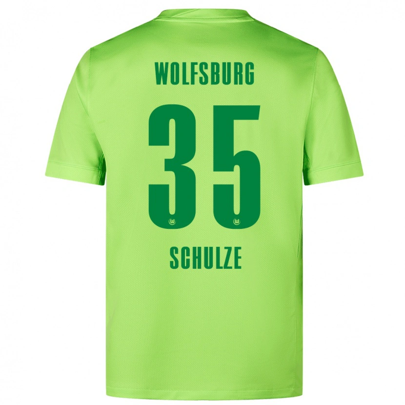 Danxen Mujer Camiseta Philipp Schulze #35 Verde Fluorescente 1ª Equipación 2024/25 La Camisa