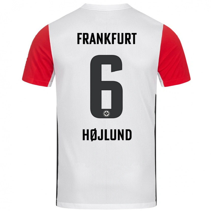 Danxen Mujer Camiseta Oscar Højlund #6 Blanco Rojo 1ª Equipación 2024/25 La Camisa