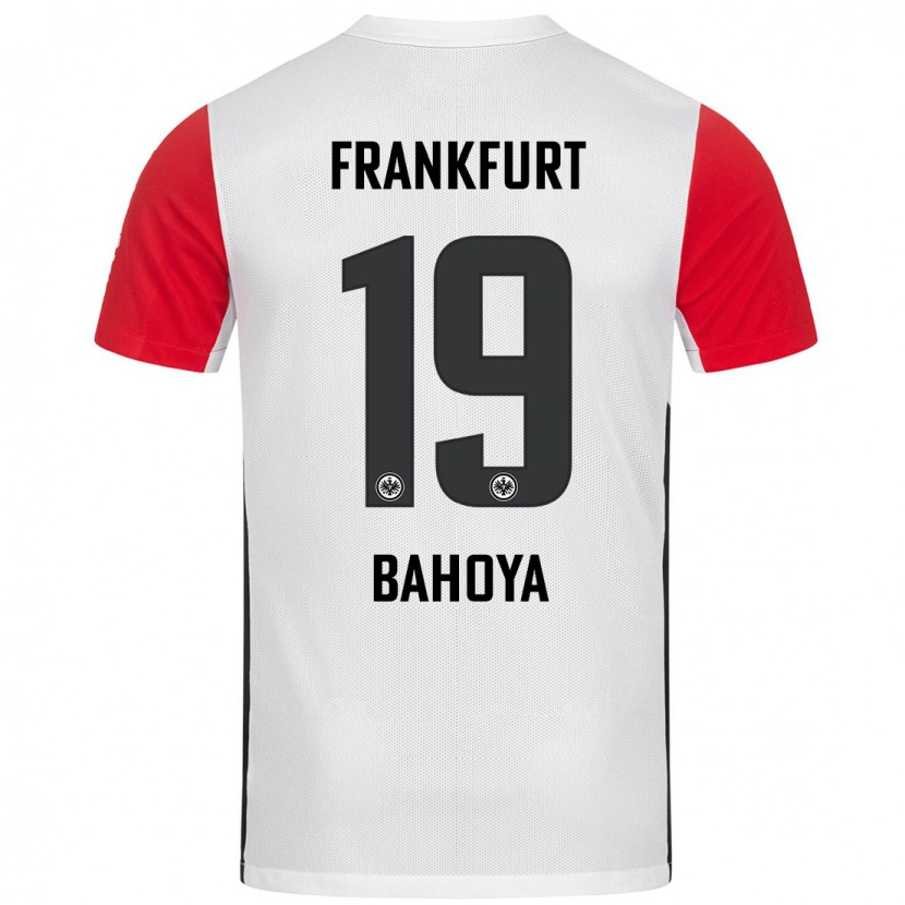 Danxen Mujer Camiseta Jean-Mattéo Bahoya #19 Blanco Rojo 1ª Equipación 2024/25 La Camisa