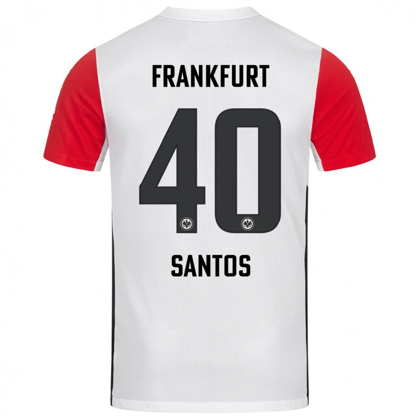 Danxen Mujer Camiseta Kauã Santos #40 Blanco Rojo 1ª Equipación 2024/25 La Camisa