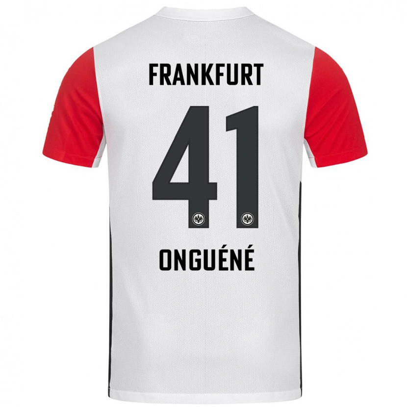 Danxen Mujer Camiseta Jérôme Onguéné #41 Blanco Rojo 1ª Equipación 2024/25 La Camisa