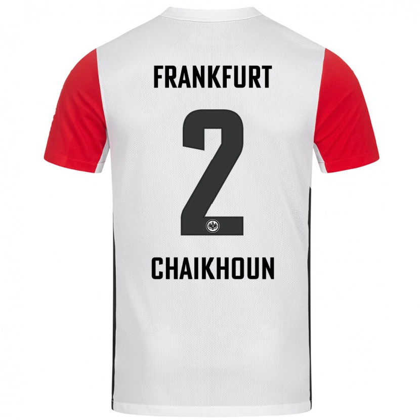 Danxen Mujer Camiseta Ayoub Chaikhoun #2 Blanco Rojo 1ª Equipación 2024/25 La Camisa