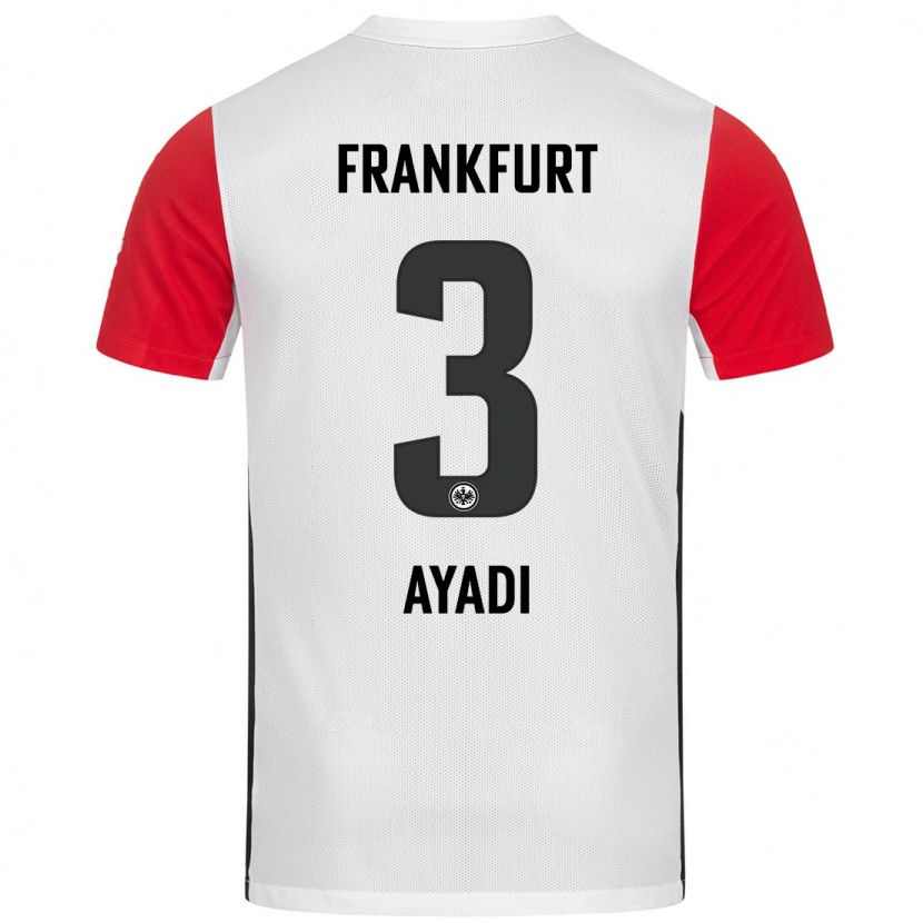 Danxen Mujer Camiseta Akram Ayadi #3 Blanco Rojo 1ª Equipación 2024/25 La Camisa