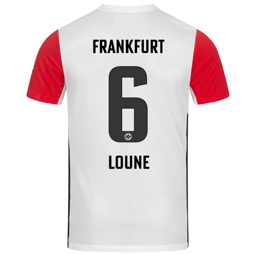 Danxen Mujer Camiseta Adam Loune #6 Blanco Rojo 1ª Equipación 2024/25 La Camisa