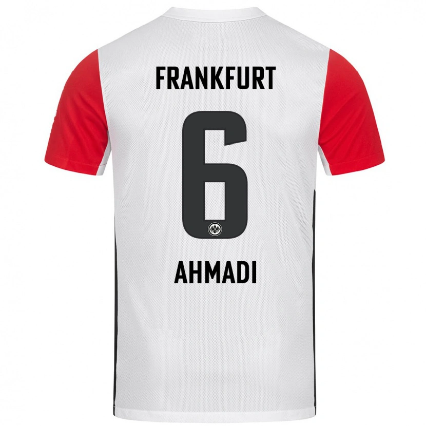 Danxen Mujer Camiseta Shayan Ahmadi #6 Blanco Rojo 1ª Equipación 2024/25 La Camisa