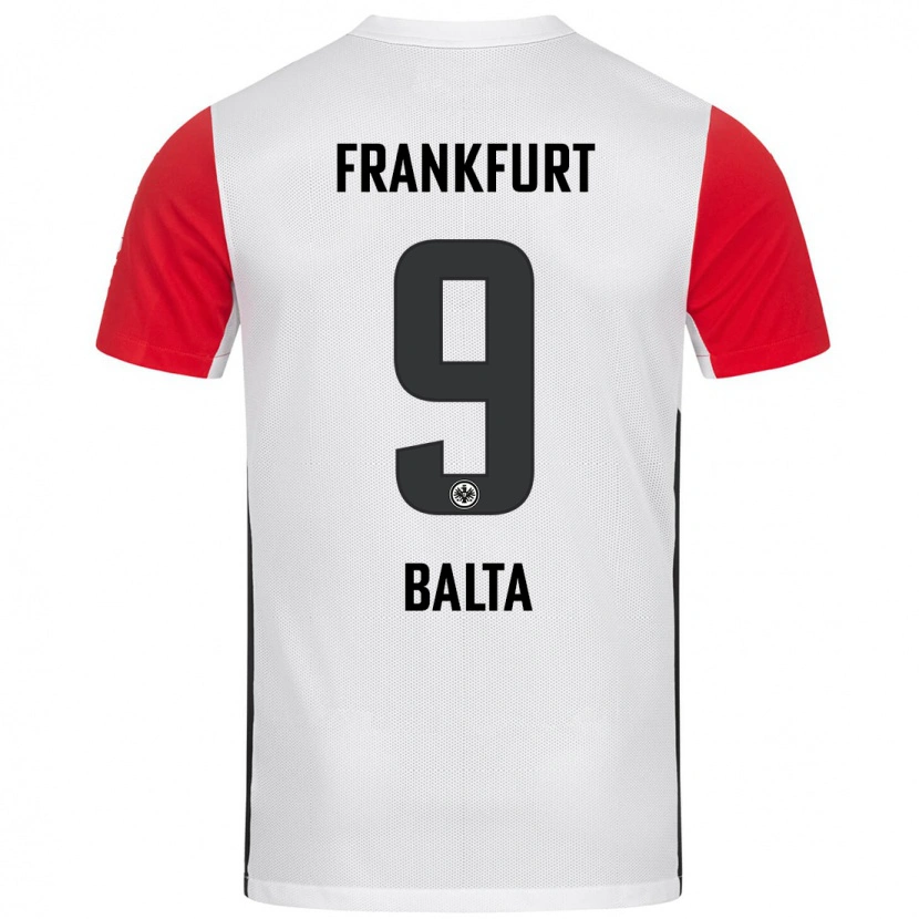 Danxen Mujer Camiseta Sahin Balta #9 Blanco Rojo 1ª Equipación 2024/25 La Camisa