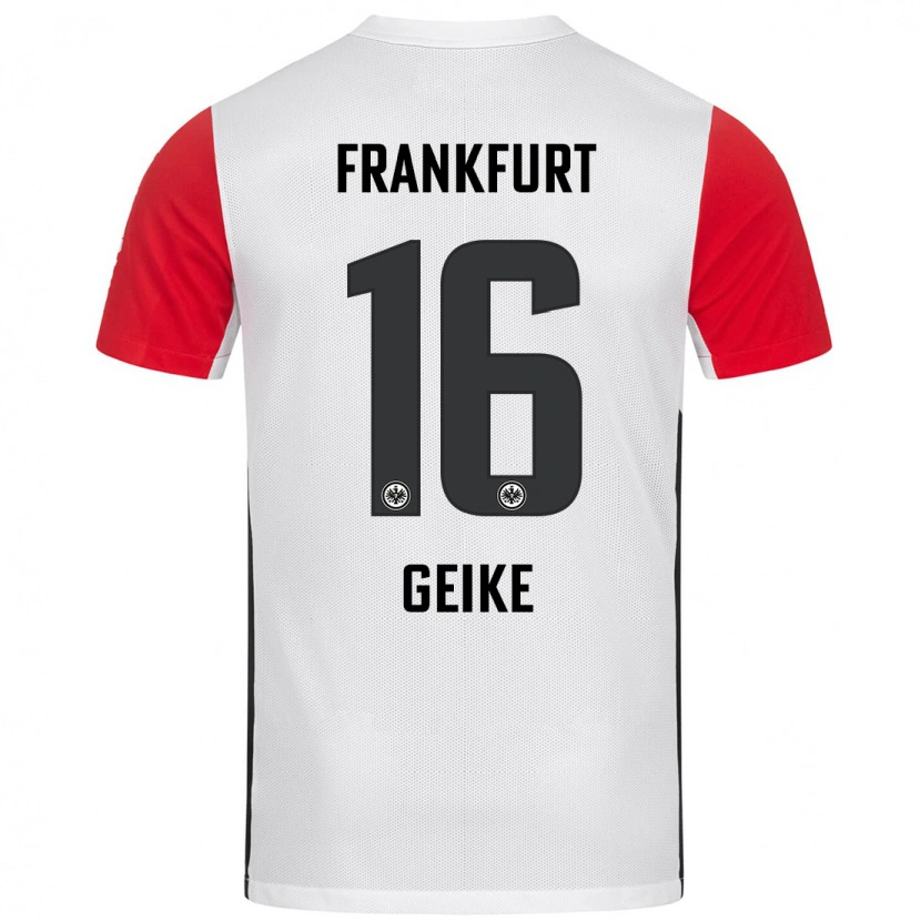 Danxen Mujer Camiseta Jonah Geike #16 Blanco Rojo 1ª Equipación 2024/25 La Camisa