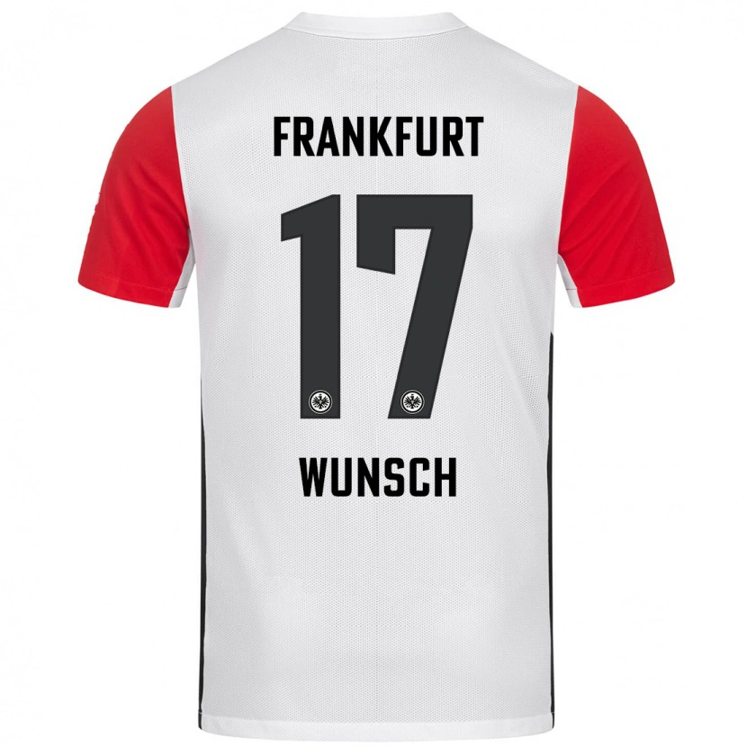 Danxen Mujer Camiseta Paul Wünsch #17 Blanco Rojo 1ª Equipación 2024/25 La Camisa