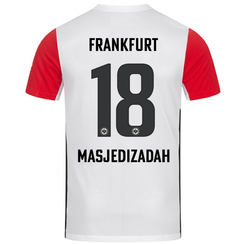 Danxen Mujer Camiseta Abolfazl Masjedizadah #18 Blanco Rojo 1ª Equipación 2024/25 La Camisa