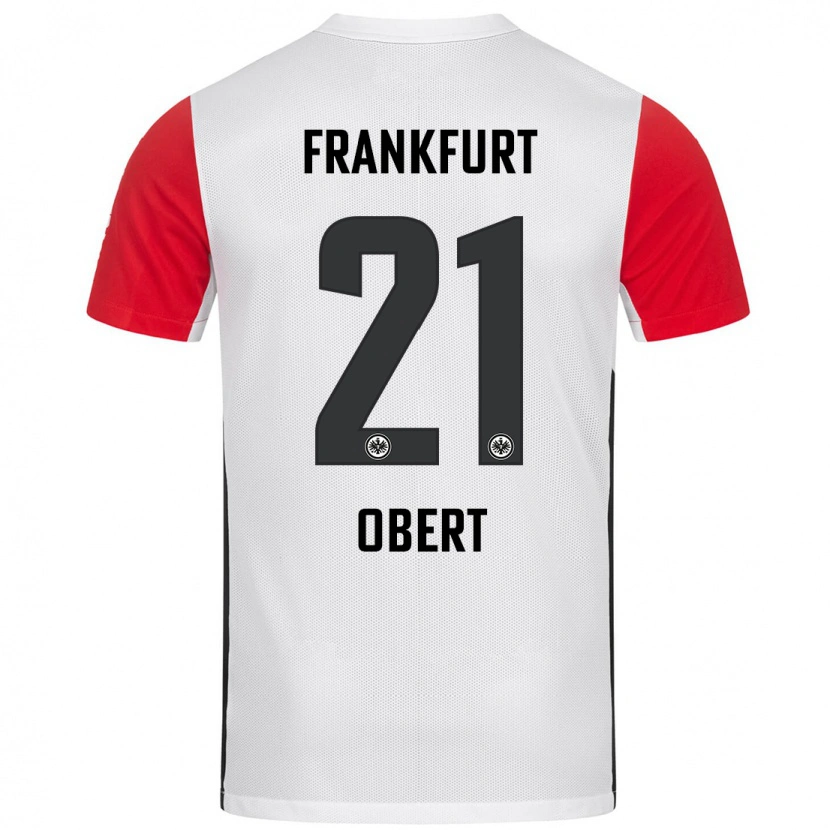 Danxen Mujer Camiseta Yuriy Obert #21 Blanco Rojo 1ª Equipación 2024/25 La Camisa