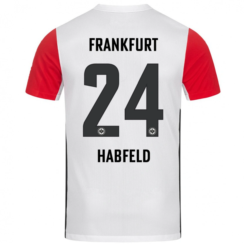 Danxen Mujer Camiseta Josef Haßfeld #24 Blanco Rojo 1ª Equipación 2024/25 La Camisa