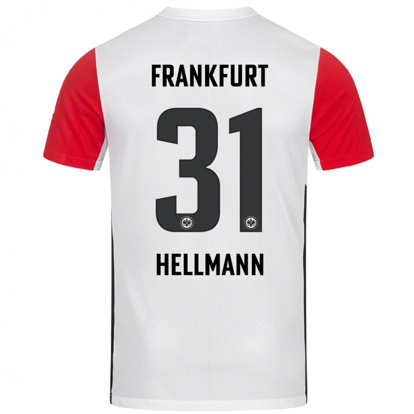 Danxen Mujer Camiseta Melvin Hellmann #31 Blanco Rojo 1ª Equipación 2024/25 La Camisa