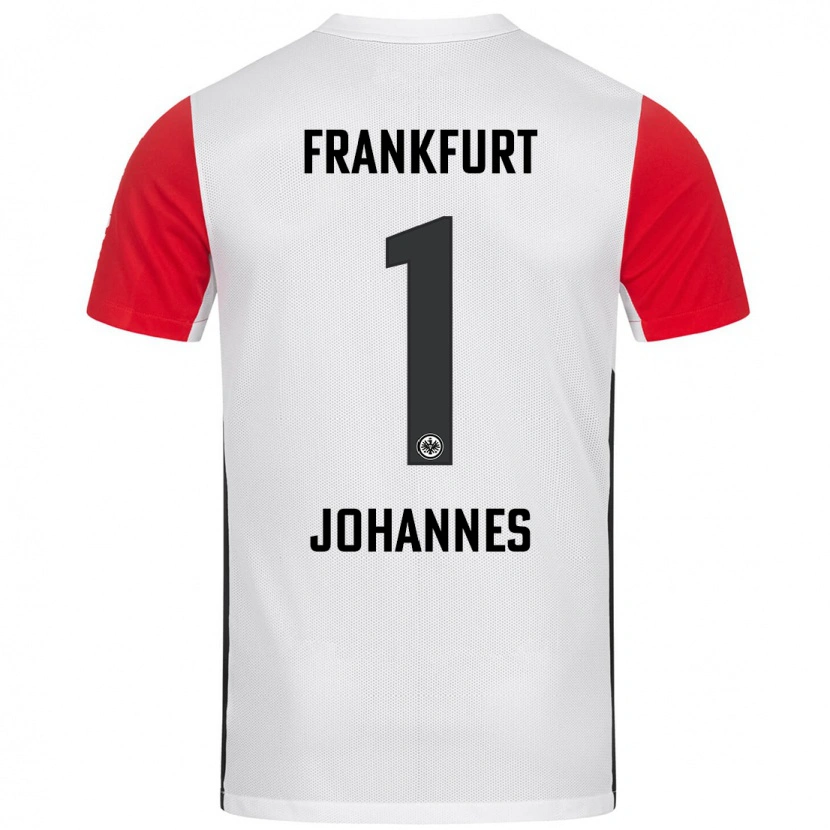 Danxen Mujer Camiseta Stina Johannes #1 Blanco Rojo 1ª Equipación 2024/25 La Camisa