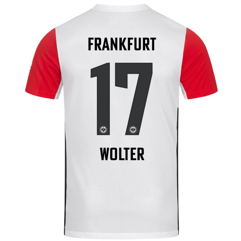 Danxen Mujer Camiseta Pia-Sophie Wolter #17 Blanco Rojo 1ª Equipación 2024/25 La Camisa