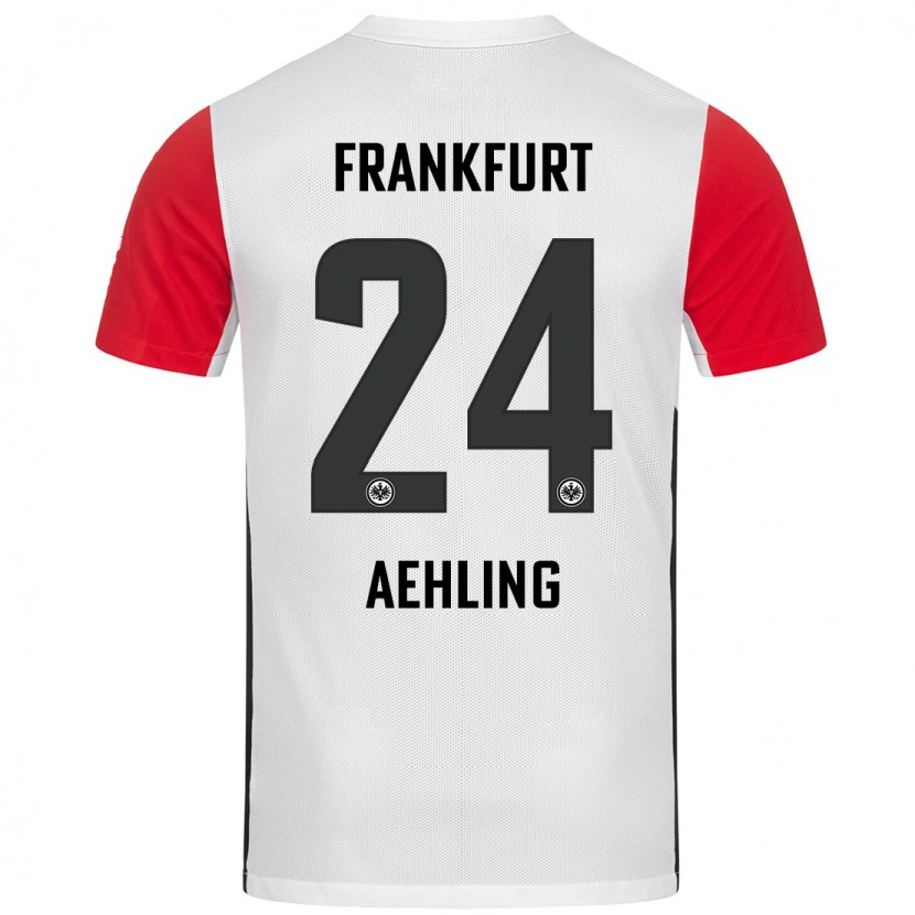 Danxen Mujer Camiseta Anna Aehling #24 Blanco Rojo 1ª Equipación 2024/25 La Camisa