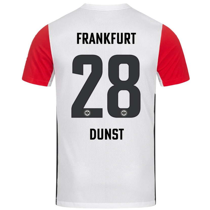 Danxen Mujer Camiseta Barbara Dunst #28 Blanco Rojo 1ª Equipación 2024/25 La Camisa