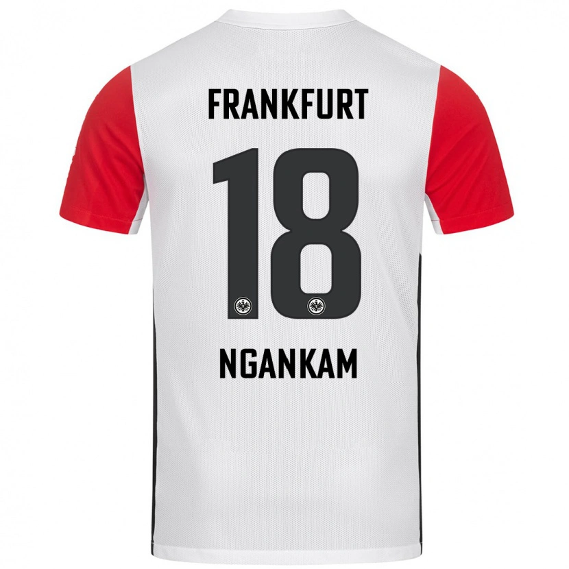 Danxen Mujer Camiseta Jessic Ngankam #18 Blanco Rojo 1ª Equipación 2024/25 La Camisa