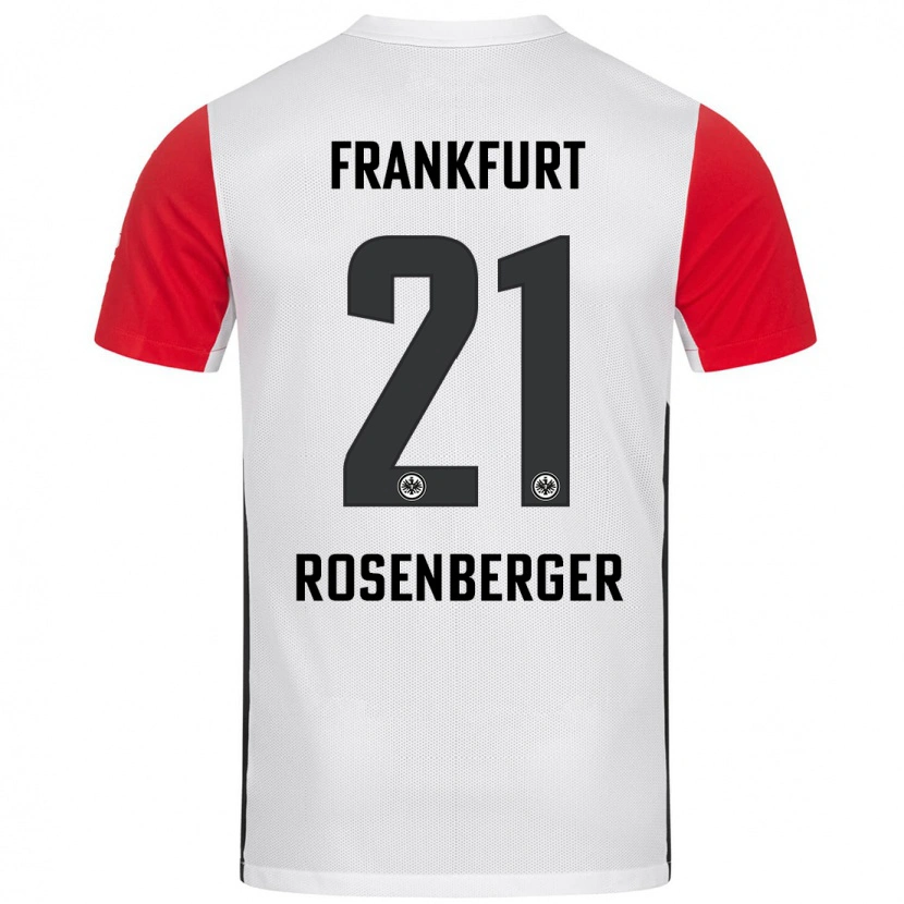 Danxen Mujer Camiseta Robin Rosenberger #21 Blanco Rojo 1ª Equipación 2024/25 La Camisa