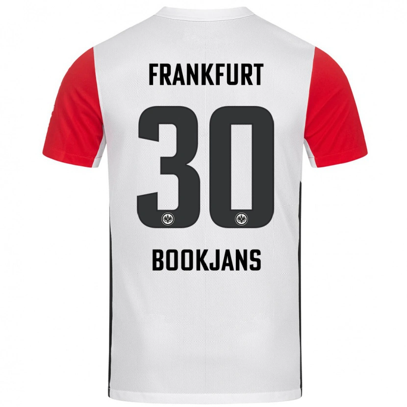 Danxen Mujer Camiseta Jakob Bookjans #30 Blanco Rojo 1ª Equipación 2024/25 La Camisa