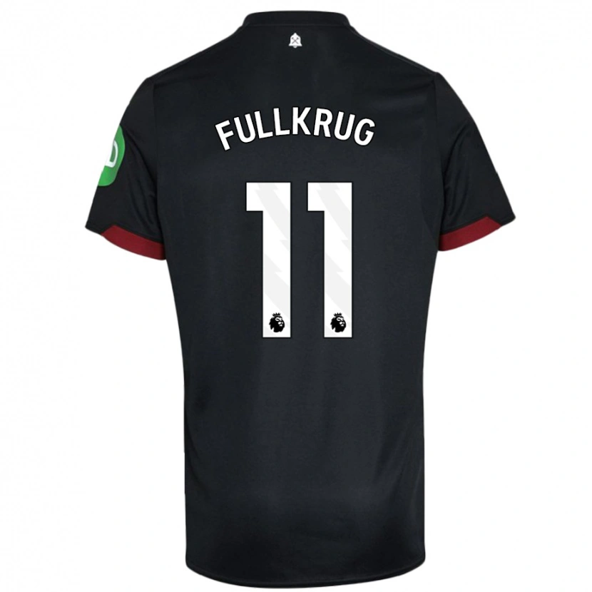 Danxen Mujer Camiseta Niclas Füllkrug #11 Negro Blanco 2ª Equipación 2024/25 La Camisa