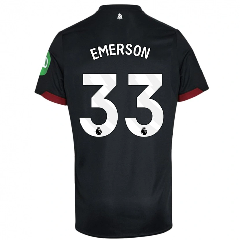 Danxen Mujer Camiseta Emerson #33 Negro Blanco 2ª Equipación 2024/25 La Camisa