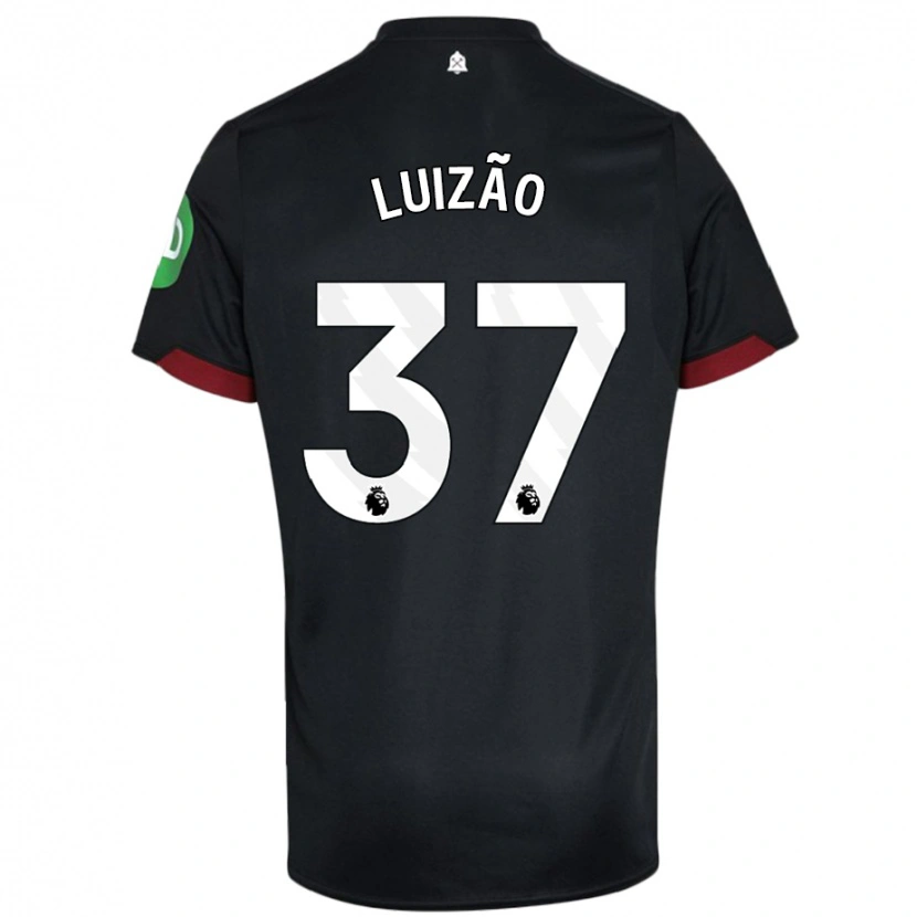 Danxen Mujer Camiseta Luizão #37 Negro Blanco 2ª Equipación 2024/25 La Camisa