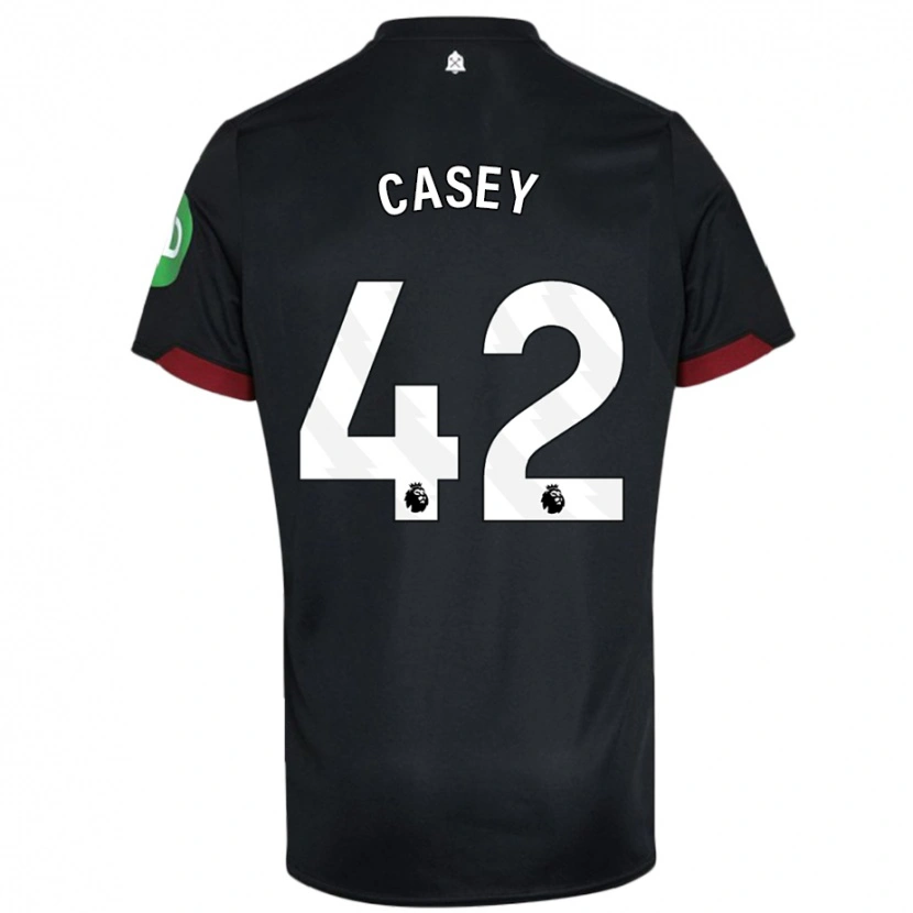 Danxen Mujer Camiseta Kaelan Casey #42 Negro Blanco 2ª Equipación 2024/25 La Camisa