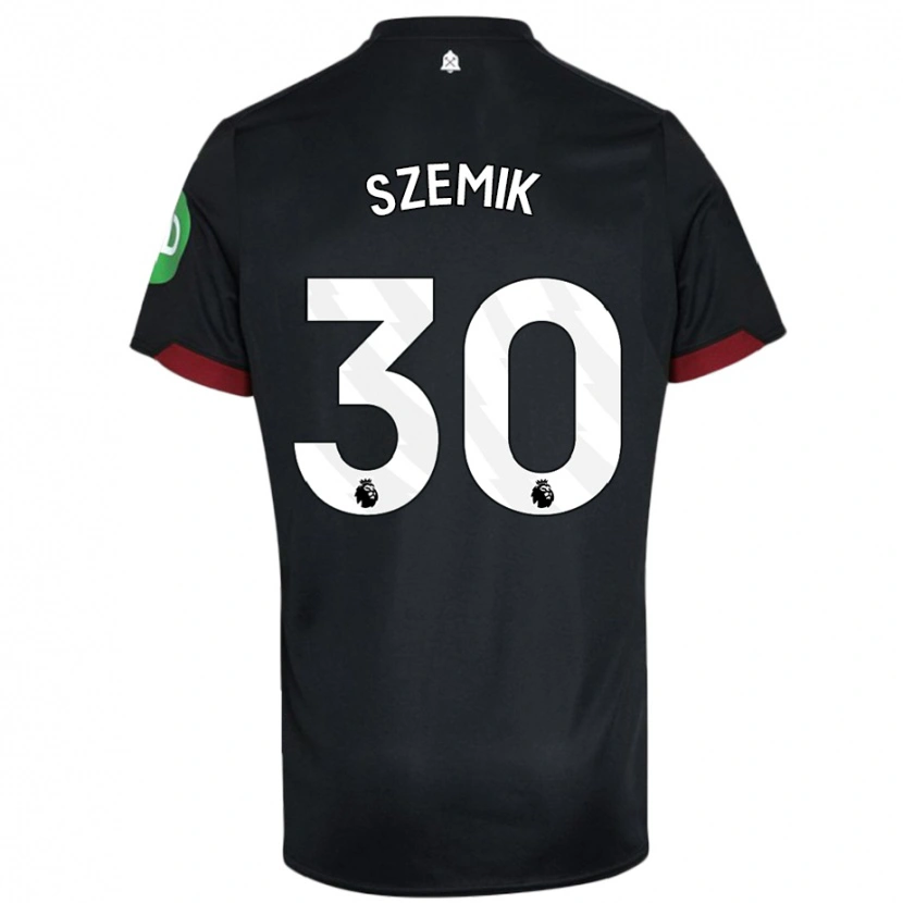 Danxen Mujer Camiseta Kinga Szemik #30 Negro Blanco 2ª Equipación 2024/25 La Camisa