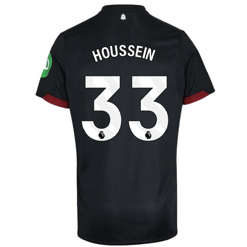 Danxen Mujer Camiseta Halle Houssein #33 Negro Blanco 2ª Equipación 2024/25 La Camisa