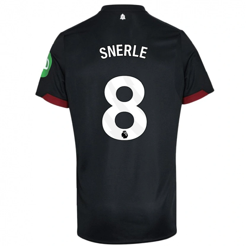 Danxen Mujer Camiseta Emma Snerle #8 Negro Blanco 2ª Equipación 2024/25 La Camisa