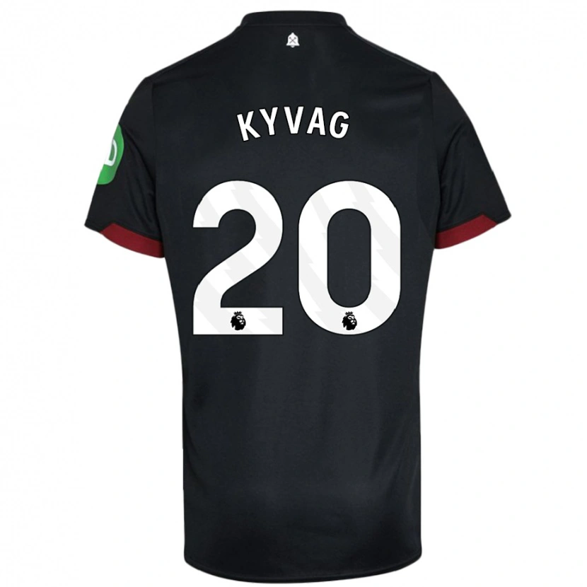 Danxen Mujer Camiseta Thea Kyvag #20 Negro Blanco 2ª Equipación 2024/25 La Camisa